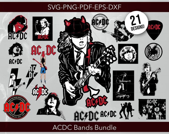 ACDC Svg Back in Black Instant Download, ACDC Png, Acdc JPG Music Logo ...