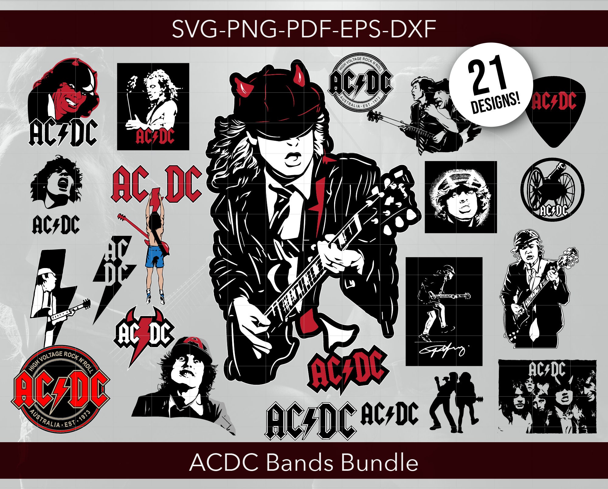 Acdc Svg Bundle, Acdc Shirt, Rock Band Svg, Acdc Logo, Metal Shirt ...