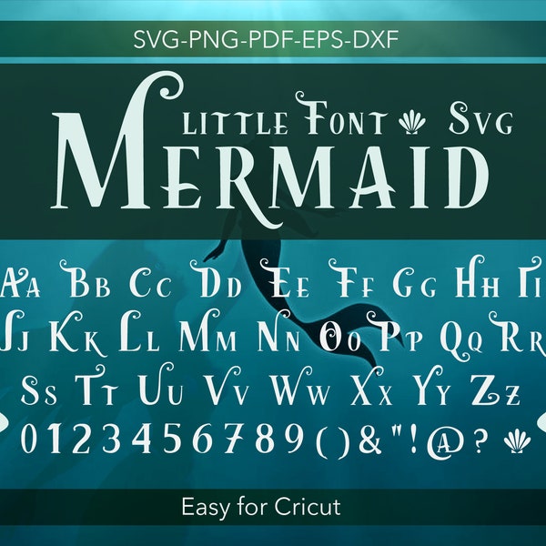 Little Mermaid Font Svg, Cartoon Font, Mermaid Alphabet Png, Mermaid Font Svg, Cricut Cut File, Cricut, Princess Alphabet, Mermaid, Shirt