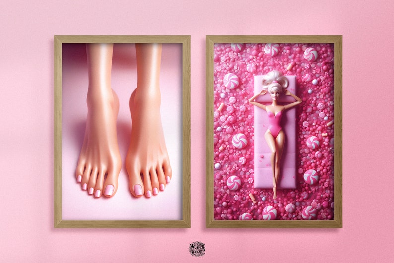 Barbie Wall Art Print Set Barbie Wall Art Set of 12 Barbie Phone Wallpapers Barbie Gallery Pink