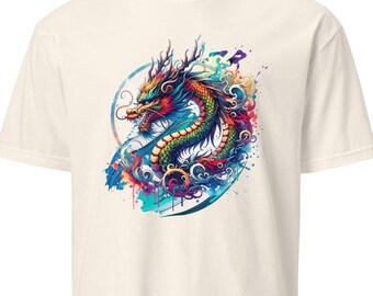 Dragon T-Shirt | Colorful Asian-Style Dragon Design | Short-Sleeved Unisex T-Shirt | Colorful Dragon | Asian Dragon