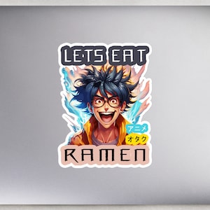 Adesivo Vamos comer Ramen | Adesivos de vinil sem bolhas | Adesivos de anime | Adesivos do Japão