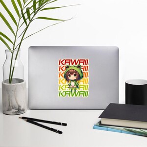 Kawaii Chibi Anime Kikker | Anime-stickers | Luchtbelvrije stickers