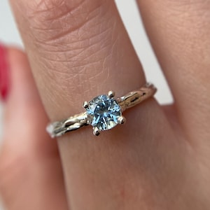 Blue topaz fairy ring, twig ring, nature inspired engagement ring,  tree branch ring, topaz celestial ring, personalized jewelry