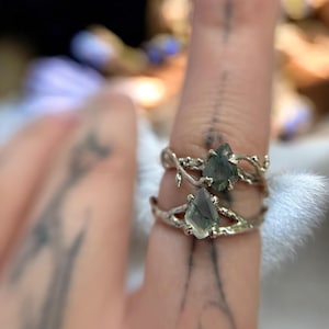 moss agate fairy ring,  promise ring for him, tree branch ring, fairy ring, forest ring, fantasy engagement ring