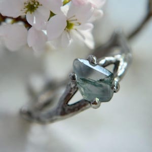 Deer moss agate fairy ring,  promise ring for him, tree branch ring, fairy ring, forest ring, fantasy engagement ring