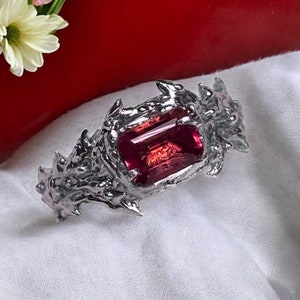 bloodstone ring, garnet ring, mens ring, garnet, gothic ring, gothic jewelry, promise ring for him, fairy ring, fantasy ring,