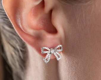 Sterlingzilveren strikoorknopjes: zirkoonfonkeling, romantisch cadeau