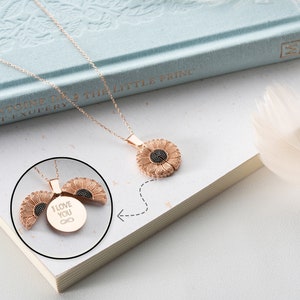 Personalized Hidden Names My Sun Necklace, Custom Secret Message Sun Flower Proposal Necklace, Gift For Girlfriend, Custom Holiday Gifts