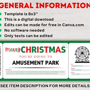 Editable Christmas Amusement Park Gift Ticket Template Christmas ...