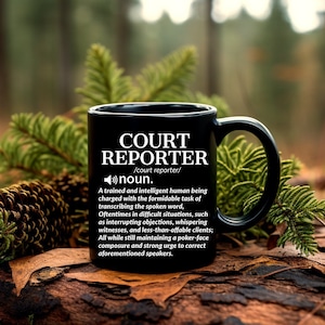 Court Reporter Definition Mug: Stenography Student Gift