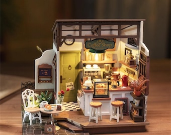 Rolife DIY Coffee Shop 3D Puzzle: Miniature Dollhouse Kit