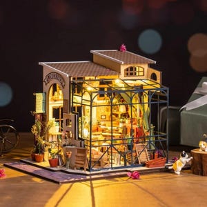 Emily&#39;s Flower Shop DIY Miniature Dollhouse Kit - 1:24 Scale Craft Kit