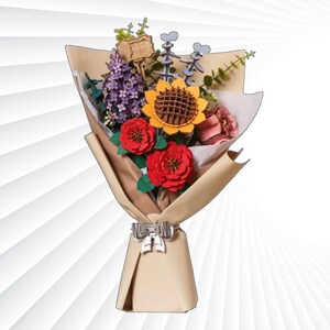 Rowood 3D Wooden Flower Bouquet Puzzle Kit - DIY Wood Craft for Adults, Elegant Home Décor & Gift Idea
