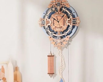 ROKR Romantic Note Wall Clock: 3D Wooden Puzzle Model Kit