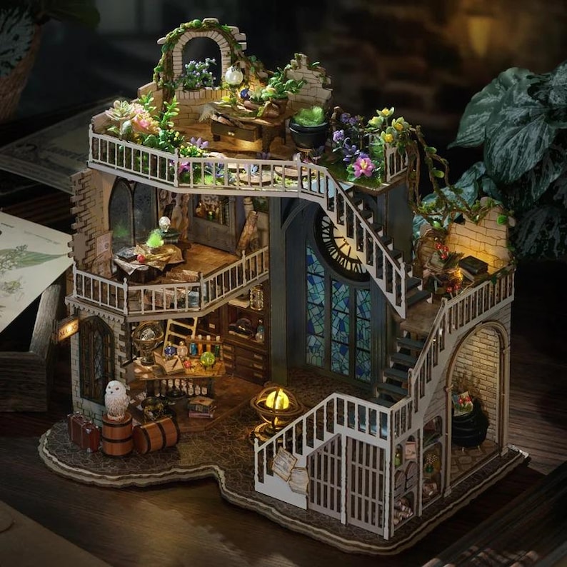 DIY Wooden Magic Cathedral Dollhouse Kit: Miniature Academy Roombox - Etsy