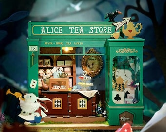 Rolife Alice's Tea Store DIY Miniature Dollhouse Kit: Wooden Model