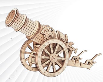 Puzzle di artiglieria d'assedio in legno 3D: kit modello fai da te per gioco di guerra