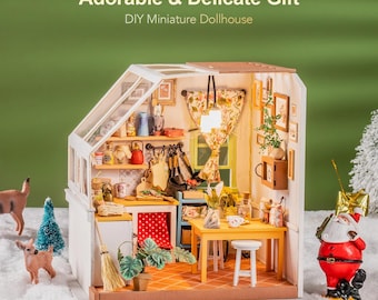 Cuteefun DIY Puppenhaus Kit - Miniatur Haus Mit LED Beleuchtung