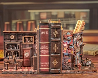 DIY Wooden Book Nook Dollhouse: Farewell to the Night Bookshelf Insert