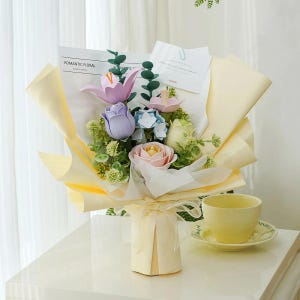 ROKR 3D Wooden Flower Bouquet Puzzle Kit - Eternal Blooms Craft Set, Romantic Gift for Birthdays & Mother&#39;s Day