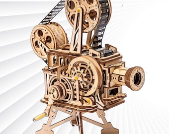 ROKR Vitascope 3D Wooden Puzzle: Mechanical Movie Projector Model