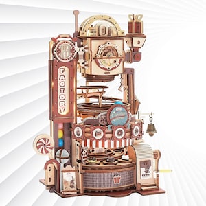 ROKR Marble Chocolate Factory 3D Wooden Puzzle Kit - Assembly Model Toy for Kids & Adults, Perfect Birthday Gift