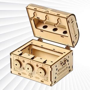 3D Wooden Treasure Box Puzzle Kit: DIY Model Building for Adults