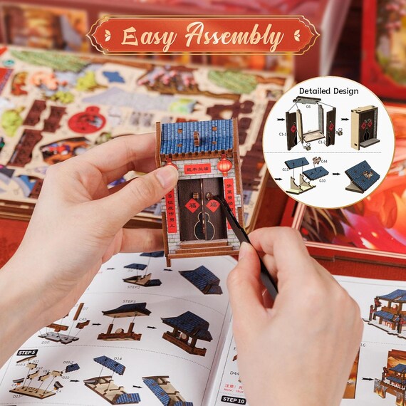 Kit fai da te Magic World Book Nook, libro per casa delle bambole, kit in miniatura per angolo del libro, in legno 3D, luci a LED, regalo decorativo, per 14+ adolescenti e