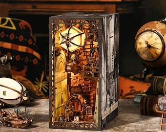 Kit de rincón de lectura DIY: Casa de muñecas en miniatura de madera 3D del almacén del tío Peter