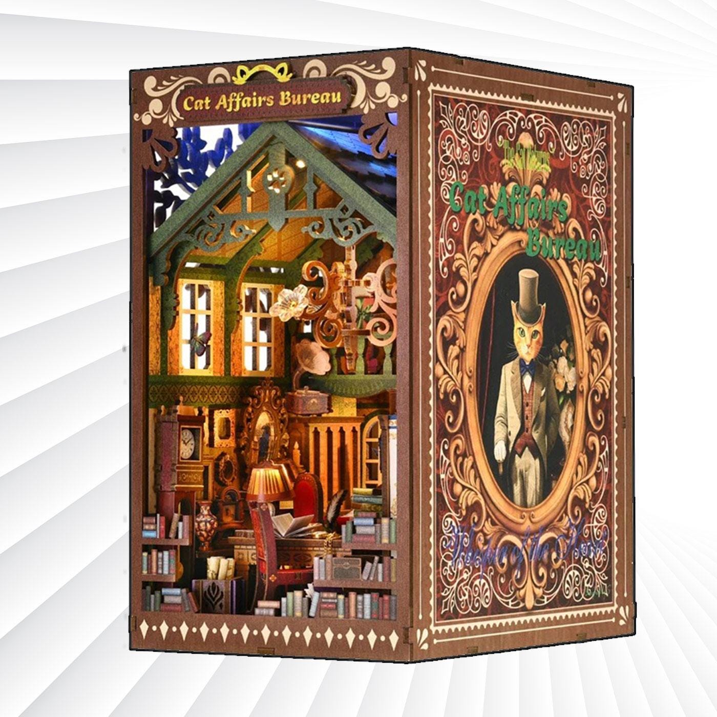 DIY Cat Returns Book Nook Kit: Miyazaki-inspired Wooden Bookshelf DIY Cat Returns Book Nook Kit: Miyazaki-inspired Wooden Bookshelf