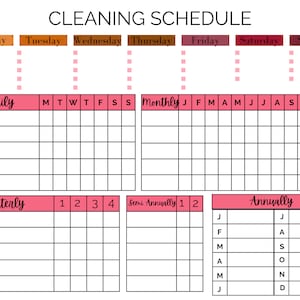 EDITABLE Cleaning Schedule Checklist Cleaning Planner Printable