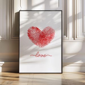 Red Heart & Love Quote Printable Wall Art – Trendy Preppy Dorm Room Decor – Aesthetic Digital Download Poster