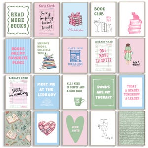 Bookish Wall Art Set 26 Prints, Home Libraries, Book Clubs and Reading Nooks Printable