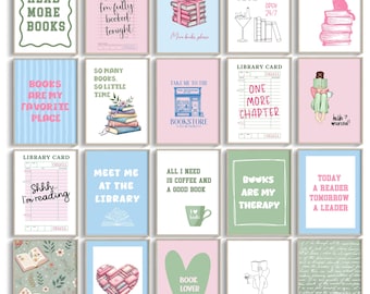 Bookish Wall Art Set 26 Prints, Home Libraries, Book Clubs and Reading Nooks Printable