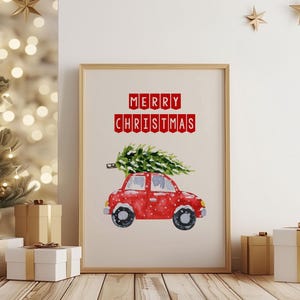 Frohe Weihnachten Wand Kunst - Printable Urlaub Dekor | Festlicher Weihnachtsdruck für Zuhause | Digitaler Download Poster