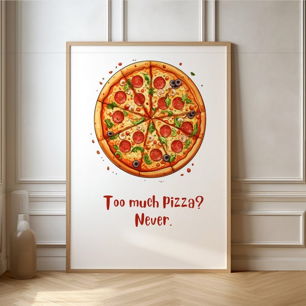 Kitchen Wall Art. Picture of Pizza. Pizza Restaurant.  Dorm Room Decor.  Digital Download.  Funky Home Decor. Design Poster. Food Print Art.