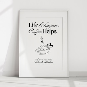 Coffee Bar Sign Poster – Printable Funky Espresso Wall Art – Trendy Coffee Shop & Kitchen Decor – Digital Download