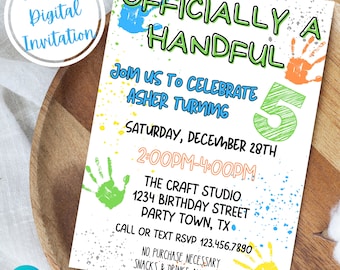 Handful Boy Birthday Invitation: Crafting Party Invite (Digital Download Canva Template
