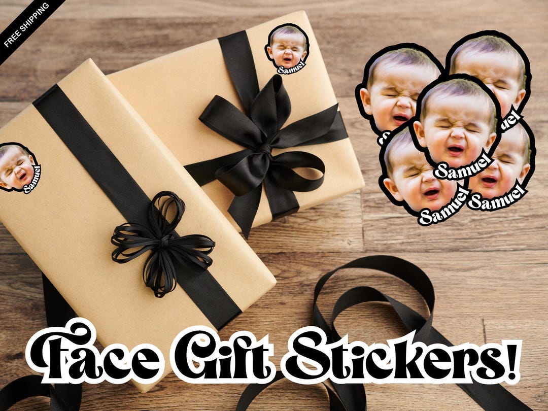 Non Gift Sticker Personalized Gift Tag Stickers- Custom Face Stickers - Etsy
