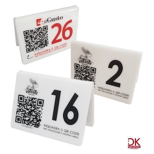 Tafelhouder met QR-code voor restaurants, pizzeria's