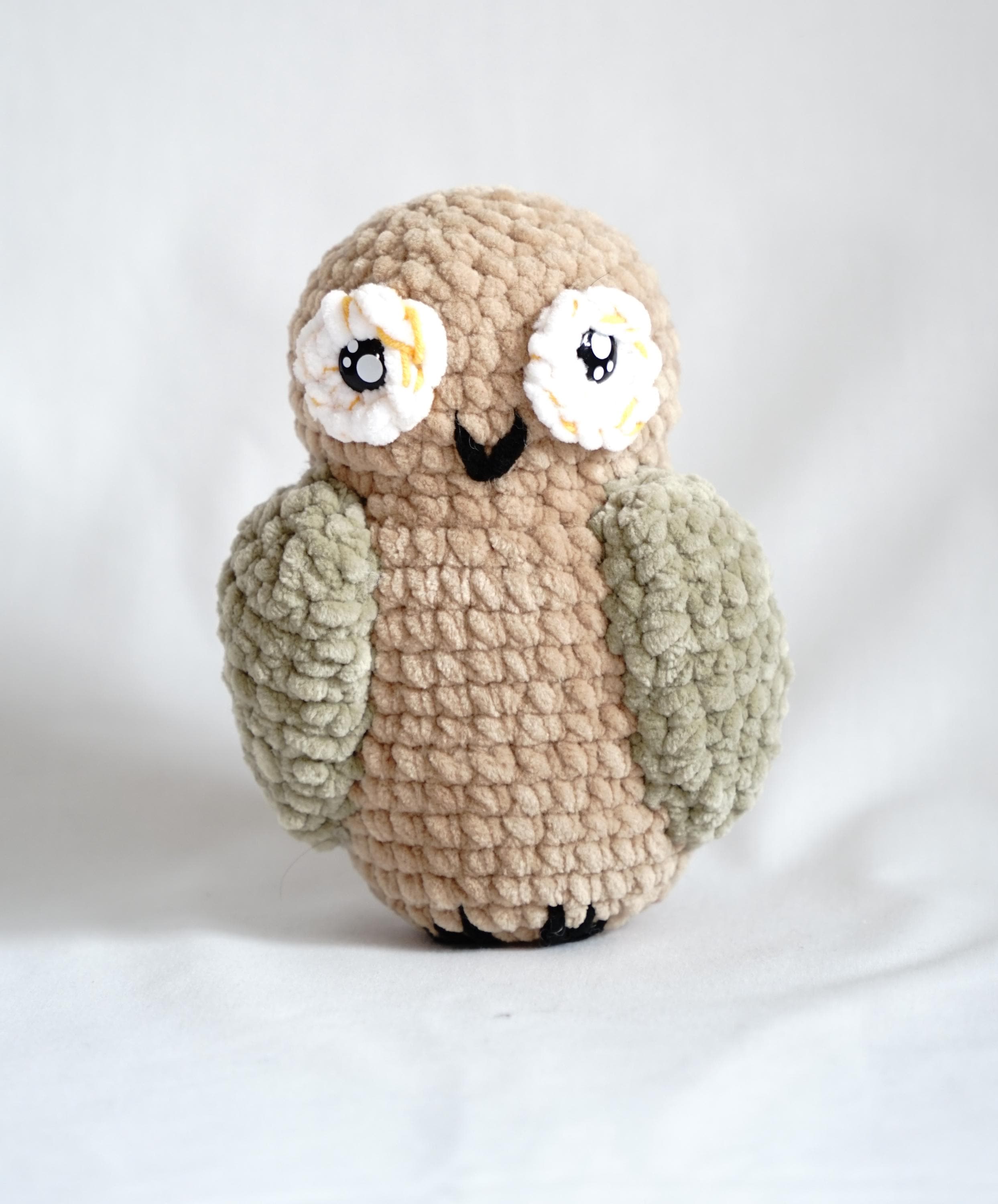 Custom Handmade Plush Owl Toy, Soft Crocheted velvet Owl, gift for kids, baby showers, adults