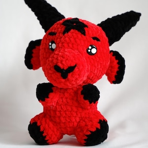 Baby Red Baphomet, Crochet Plush Baphomet, Baphomet Plush, Creepy Toy, Satanic, Occult