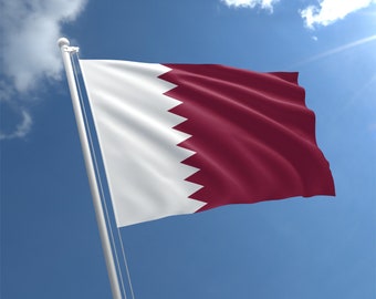 Nationale vlag van Qatar - 100% polyester, unieke ontwerpprint, vlaggen voor binnen- en buitengebruik