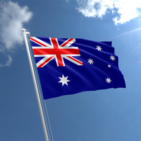 Australia National Flag - 3x5 feet Printed 150d, Indoor/Outdoor, Vibrant Colors, Quality Polyester, Flag for Patriotic Display