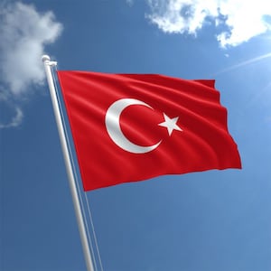 Flag of Turkey , Unique Design Print , High Quality Materials , Size - 3x5 Ft / 90x150 cm