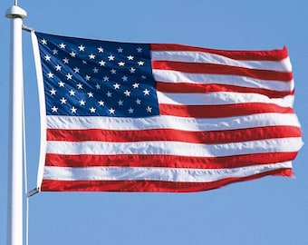 アメリカ統一旗 - 刺繍入り米国旗、100%ポリエステル、3x5サイズあり