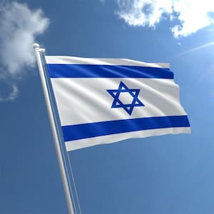 Israeli Flag Embroidery 90x150cm | Fade-Resistant Polyester | Waterproof National Flag