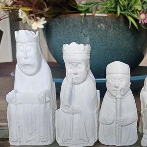Collectible Isle of Lewis Chess Set, 3d Printed Medieval Chess, Handmade Rare Chess Pieces, Themed Historical Chess, Chess Lover Gift Idea