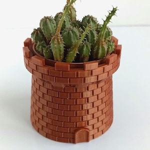 Medieval Castle Pot, 3D Printed Cachepot, Planter Vessel